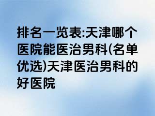 排名一览表:天津哪个医院能医治男科(名单优选)天津医治男科的好医院